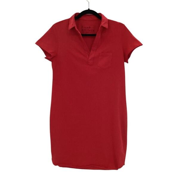 Frank & Eileen Lauren Polo Dress In Double Decker Red Mini Cotton Size Small - Picture 6 of 13